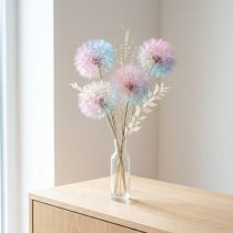 Prodotto Decorazione di tarassaco, fiore essiccato, stabilizzato e tinto, delicato, resistente, 12 cm, 4 pezzi