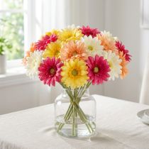 Prodotto Bouquet di gerbere artificiali per decorazioni fresche e di facile manutenzione, 47 cm, 32 pezzi