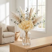 Prodotto Ortensia color crema Fiore vero conservato secco Ø20cm 1pz
