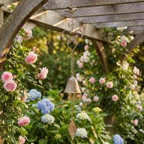 Prodotto Campanello a vento in metallo con cuore e campana, decorazione da giardino antica, 72 cm
