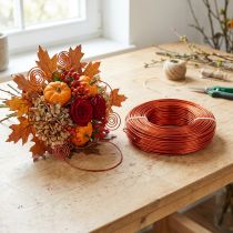 Prodotto Filo di alluminio Ø2mm, 500g, 60m arancione - Filo flessibile per lavori artigianali, floricoltura e decorazione