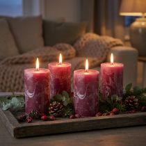 Prodotto Candele a colonna a forma di bacche, 60x100 mm, set da 4 – decorazione d'atmosfera