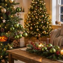 Prodotto Palline di Natale in vetro mix verde Ø6cm 24 pezzi