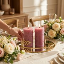 Prodotto Candele in tinta unita rosa antico 85x120mm 2pz