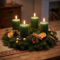 Prodotto Candele colorate verde scuro 60x80mm 4 pezzi