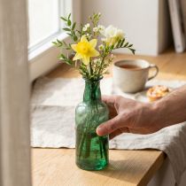 Prodotto Mini vaso vaso bottiglia di vetro vaso da fiori verde Ø6cm H17cm