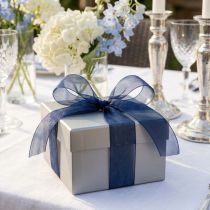 Prodotto Nastro in organza nastro regalo nastro blu scuro cimosa blu 40mm 50m