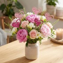 Prodotto Spina fiore Spina decorativa per la Festa della mamma cuore rosa 7 cm 12 pz