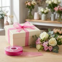 Prodotto Nastro in organza nastro regalo nastro rosa cimosa 15mm 50m