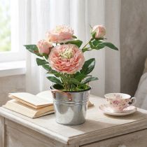 Prodotto Rosa decorativa in vaso, romantici fiori di seta, peonia rosa