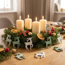 Prodotto Decorazioni sparse natalizie in legno cervo verde 4×3 cm 72 pz