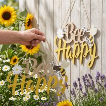 Prodotto Cartello decorativo ape “Bee Happy” decorazione estiva in legno 31×18 cm 2pz