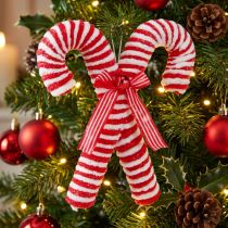 Prodotto Bastoncini di zucchero decorativi per appendere decorazioni per l'albero di Natale rosso e bianco 28 cm