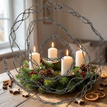 Prodotto Ghirlanda di perle per albero di Natale Grigio 275 cm