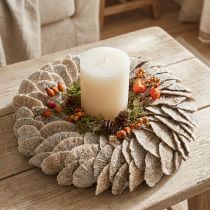 Prodotto Decorazione per albero a forma di ghirlanda in spugna naturale, 37 cm