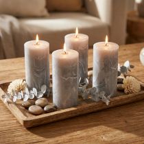 Prodotto Candele colorate solide grigie 50x100mm 4 pz