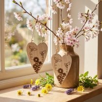 Prodotto Appendiabiti decorativo in legno cuori decorativi fiori decorazione api 10x15cm 6 pezzi