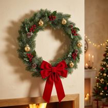 Prodotto Corona di abete artificiale ghiacciato, decorazione da parete, Natale, abete verde, glitter, Ø45cm