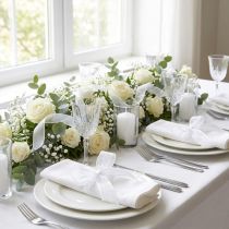 Prodotto Nastro di chiffon nastro di organza nastro decorativo di organza bianco 15 mm 20 m