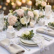 Prodotto Nastro di organza per decorazioni nuziali "Love" bianco 40mm 15m
