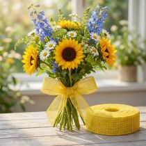 Prodotto Nastro di iuta giallo, largo 5 cm e lungo 40 m.