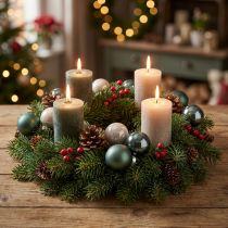 Prodotto Palle di Natale palline per albero in vetro verde grigio 4 cm 24 pz