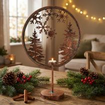 Prodotto Anello decorativo Natale Base invernale portacandele foresta Ø37,5cm