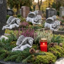 Prodotto Decorazione tombale Spina decorativa Angelo tombale Angelo su bastone 6 cm 4 pezzi