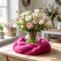 Prodotto Stoppino in lana Lana infeltrita morbida per decorazioni e composizioni stagionali 2 m Rosa