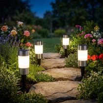 Prodotto Lampada solare LED da esterno con picchetto H14 cm set da 4 pezzi