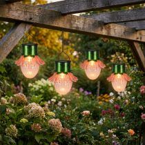 Prodotto Lampada solare a LED a forma di fiore, da appendere, Ø11,5 cm, 4 pezzi