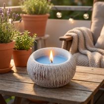 Prodotto Candela alla citronella Ciotola in ceramica blu vintage da balcone H8cm