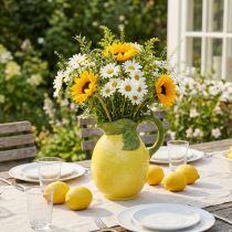 Prodotto Vaso limone brocca decorativa in ceramica giallo limone H18,5 cm