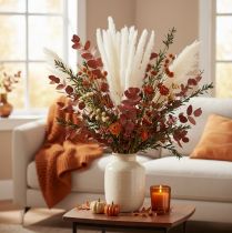 Prodotto Fiori secchi di erba della pampa sbiancati, 70 cm, 15 pezzi