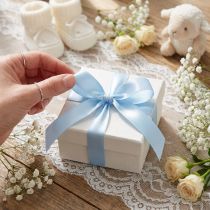 Prodotto Nastro decorativo nastro regalo nastro azzurro nastro blu cimosa 15mm 3m 10 pz