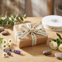 Prodotto Nastro regalo nastro decorativo cotone crema natura 15 mm 20 m
