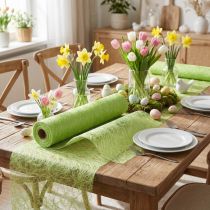 Prodotto Runner da tavolo Sizoweb in pile decorativo verde chiaro 30 cm 25 m