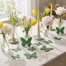 Prodotto Decorazione sparsa farfalla verde glitter 5/4/3 cm 24 pz
