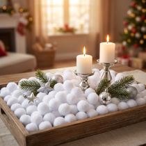 Prodotto Mini palle di neve decorative Ø2cm bianche 320 pezzi 4 sacchetti