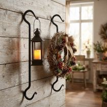 Prodotto Gancio decorativo in metallo in metallo nero gancio L40cm 2pz