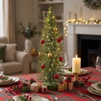 Prodotto Albero di Natale artificiale verde con supporto per decorazione da tavolo, 90 cm