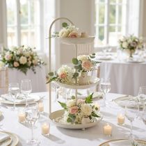 Prodotto Decorazione da tavolo a tre livelli, ideale per soggiorni, occasioni speciali, matrimoni, 55 cm