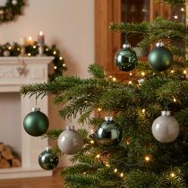 Prodotto Palline di Natale verde grigio palline di vetro per albero Ø6cm 24 pezzi