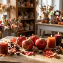 Prodotto Mele di ceramica Decorazione autunno Rosso Verde A7,5cm 4pz