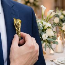 Prodotto Spilla da sposa con magnete oro 5 cm