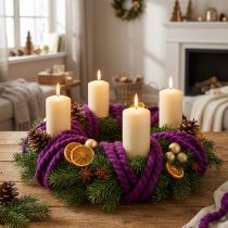 Prodotto Nastro decorativo in lana Mirabell viola da 25 m, per artigianato floreale