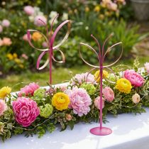 Prodotto Supporto Decorativo in Metallo Farfalla Fucsia Oro H29cm 2 pz