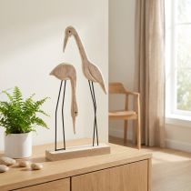 Prodotto Supporto in legno per coppia di gru naturale 27,5×13 cm 2 pz