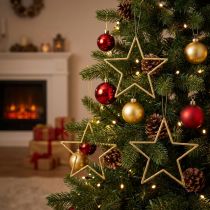 Prodotto Stelle decorative da appendere, decorazioni per l'albero, oro, Ø12cm, 12 pezzi – Decorazioni natalizie lucide