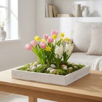 Prodotto Vassoio decorativo quadrato bianco in legno vintage 19×19cm 2 pezzi